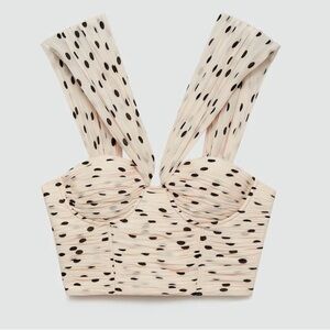 MANGO DRAPED TOP WITH CORSET NECKLINE